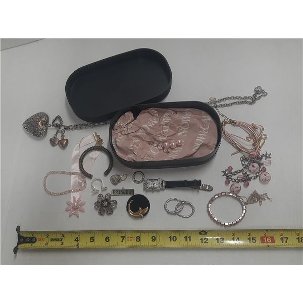 Black Jewelry Box with Jewelry.