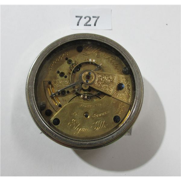 ELGIN 18S, 21J POCKET WATCH  IN TRAVEL CASE,  RUNS
