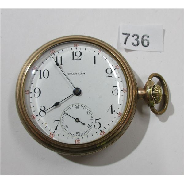 WATHAM 16S, 17J POCKET WATCH MAN WIND , RUNS