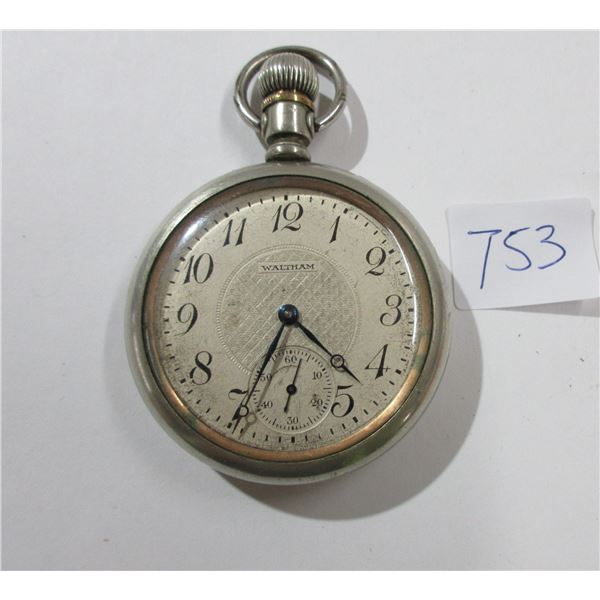 ANTIQUE WALTHAM 16S 7J, POCKET WATCH,  RUNS