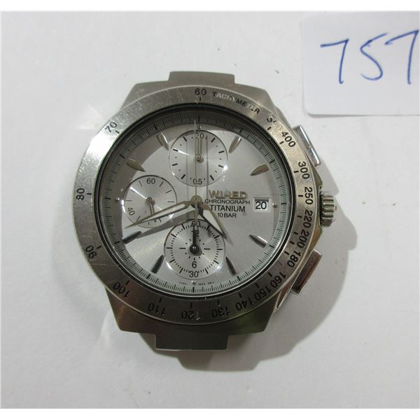 SEIKO WIRED TITANIUM QTZ CHRONOGRAPH, RUNS, NEEDS BAND