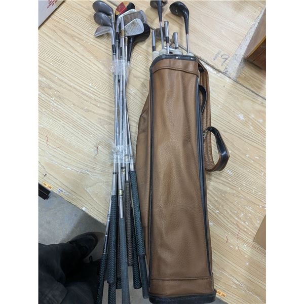 2 sets of golf clubs with club bag