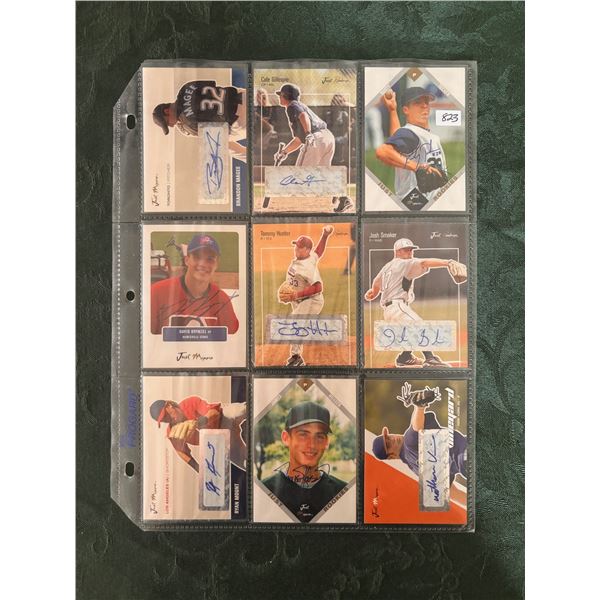 Autographed Baseball Cards - 1 Sheet (9 Hockey Cards)