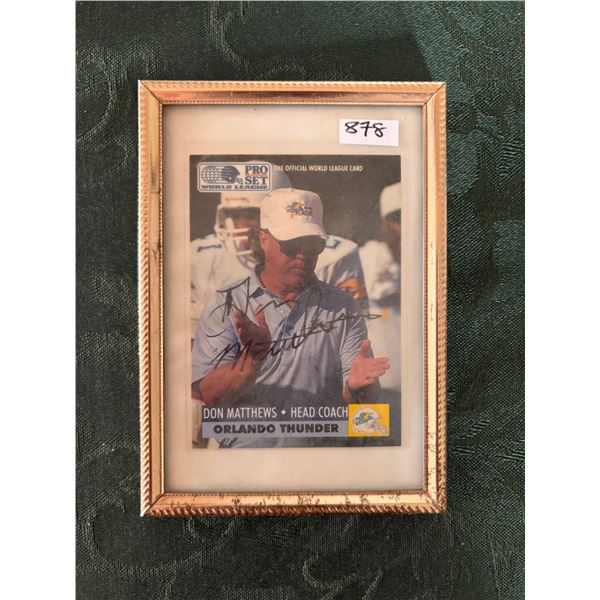Don Matthews Autographed Football Card