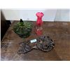 Image 1 : Green Lidded Dish, Key Décor, Glass Lamp