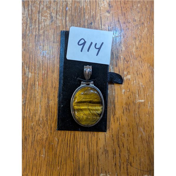 Tiger Eye Pendant, 925 Stamp