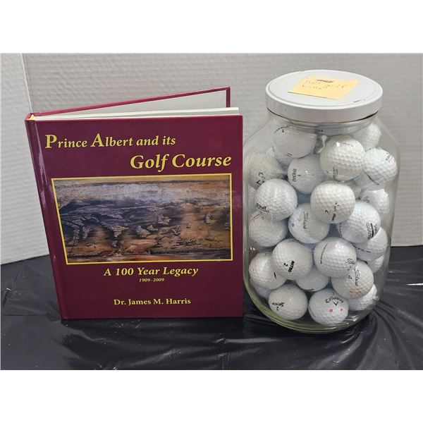 “Prince Albert and its Golf Course” Book, 50 Golf Balls in Large Glass Jar