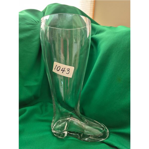 Glass/Acrylic Boot Vase, Heavy, 13” Tall