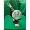 Image 1 : Unique World Embossed Liquor Decanter w/ Stand, 9” Tall