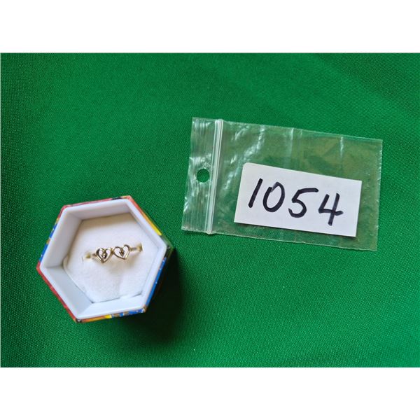 Diamonds in Hearts Gold Ring – Marked “10K”