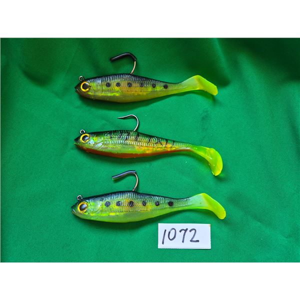 (3) Rubber Fishing Lures, 6”