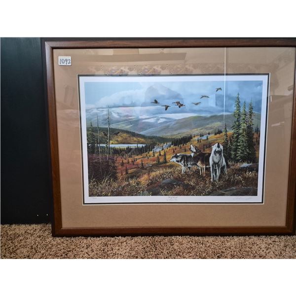 Ducks Unlimited Framed Print - “Wolf Call” #132/1350 by Andrew Kiss (24”x