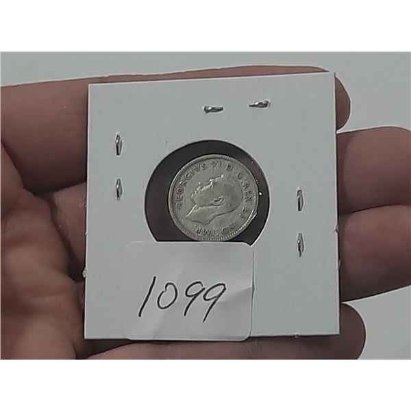 1947 Canada Silver 10 Cents.