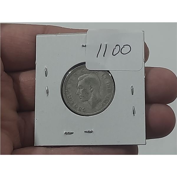 1947 Canada Silver 25 Cents.