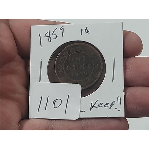 1859 Canada Large One Cent.