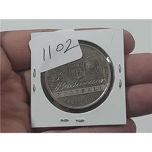 2001-2002 Budweiser NFL Football Commemorative Medallion.