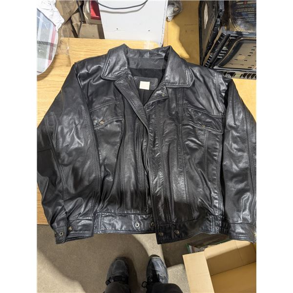 bomber style leather jacket, size 4