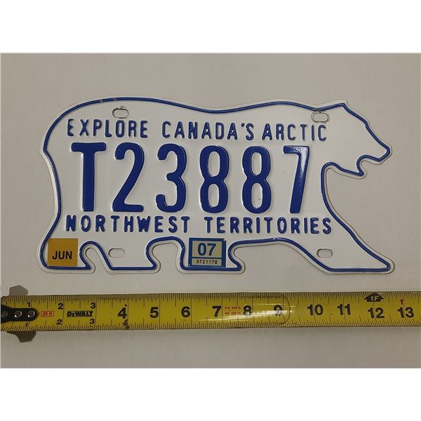 Polar Bear Northwest Territories Licence Plate.