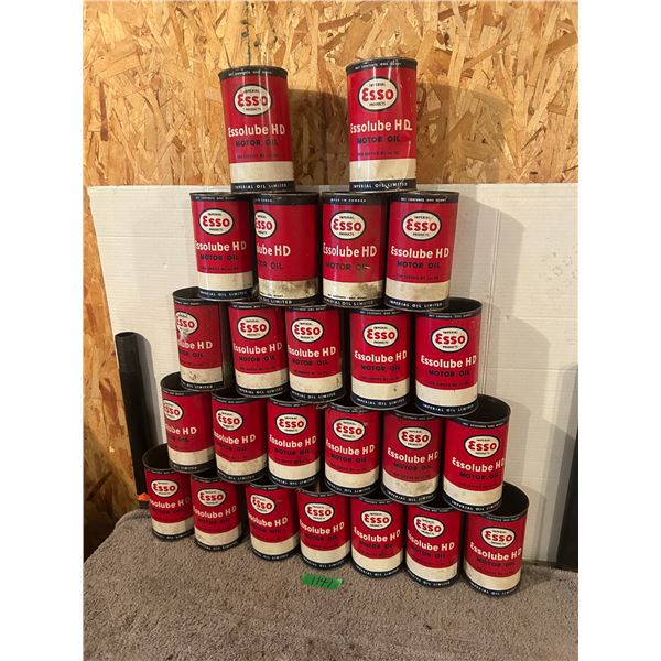 (24) Esso Lube 1 Quart Tins (Empty) in Original Box