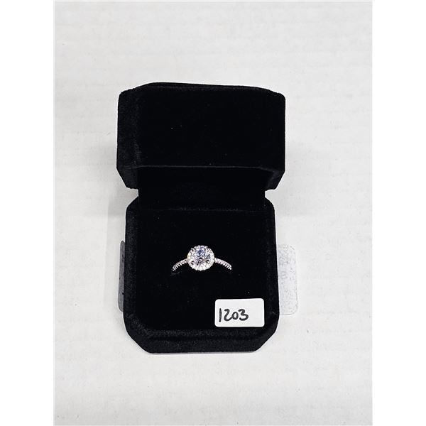 NEW Platinum Plated 1.0ct Halo Ring