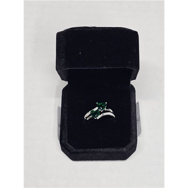 NEW Platinum Plated Double Heart Ring