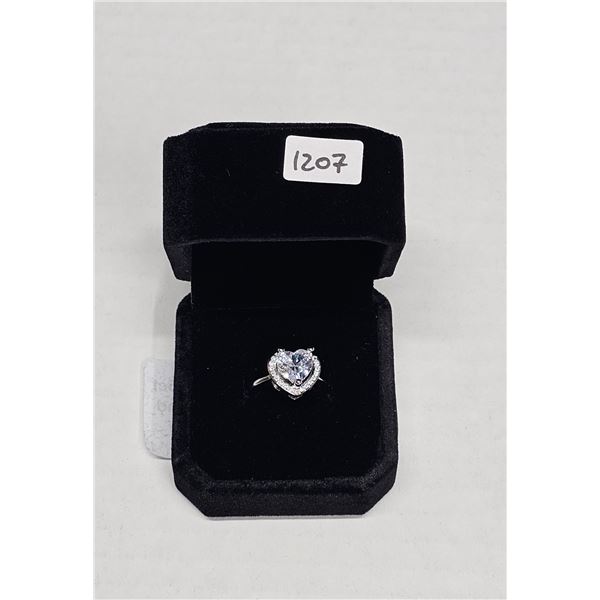 NEW Platinum Plated 1.5ct Heart Halo Ring