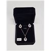 Image 1 : NEW Platinum Plated 1.5tcw 2 Piece Halo Set