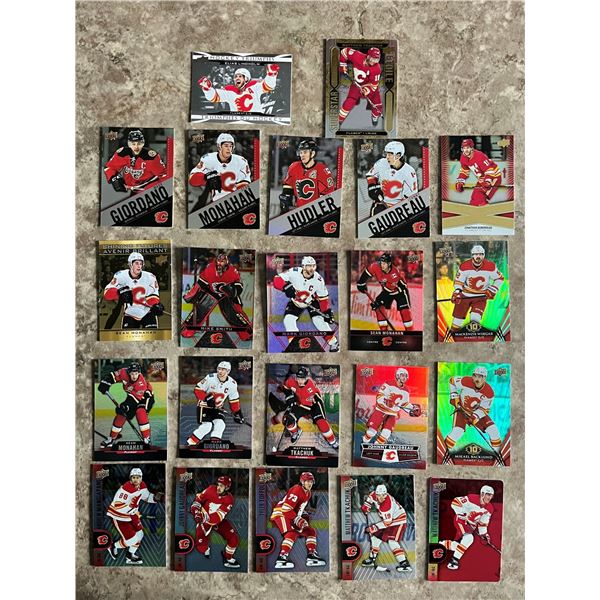 1237 – Calgary Flames Hockey Cards. Tim Hortons Upper Deck. Mixed years. Lot of 22 cards.