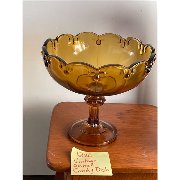 Vintage amber glass dish