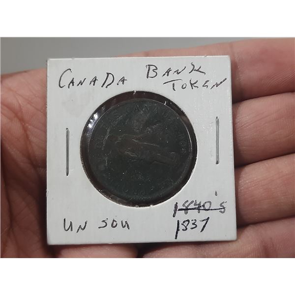 1837 Canada Bank Token.