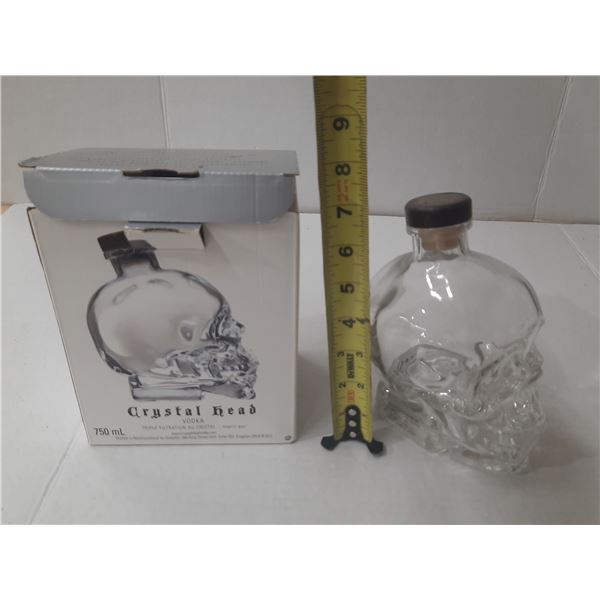Crystal Head Vodka Clear Glass Skull Empty Bottle with Box.