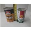 Image 1 : Vintage 1-litre Petro-Canada "Super Plus" hydrotreated motor oil empty tin and vintage 1-quart metal