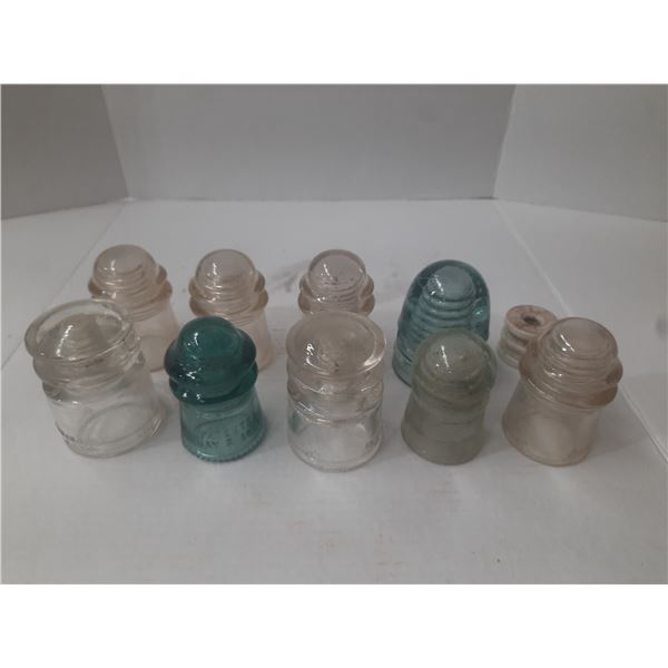 Vintage glass insulators used for telegraph and telephone lines. (Some Have Chips)