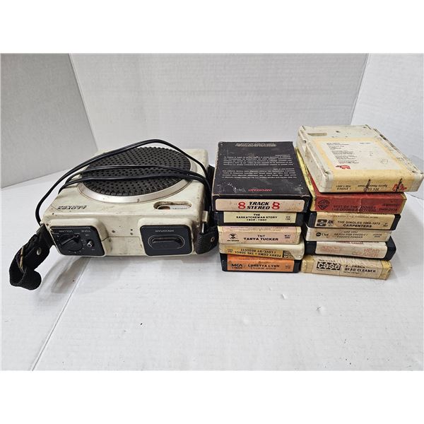 Lloyd’s Portable 8-Track Player w/ Assorted 8-Tracks & Head Cleaners