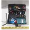 Image 1 : Vintage Fenwick Woodstream tackle box is labeled the "EAGLE II", packed with various fishing lures, 