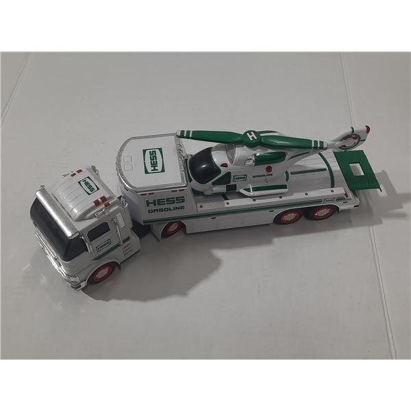 Hess Gasoline Lighted and Trailer with Helicopter.