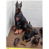 Image 2 : Lot of vintage chalkware doberman dogs- sizes vary