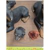 Image 4 : Lot of vintage chalkware doberman dogs- sizes vary