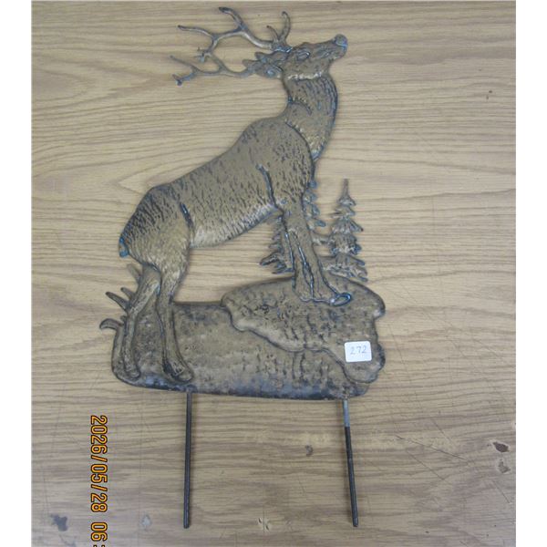 Brass Deer Yard Ornament 16 inches Tall