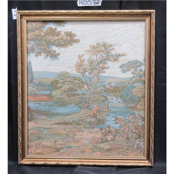 Finest Gobelin Tapestry Finest Woven Textile Painting 17"x19"