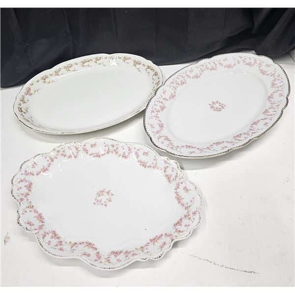 (3) Vintage Porcelain China Serving Platters