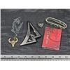 Image 1 : Misc. Lot – Belt Buckle, Cards, Biker Ring, etc.