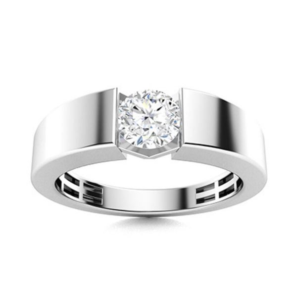 Gold & Brilliant White Diamond 1 Cts Ring - E/VVS