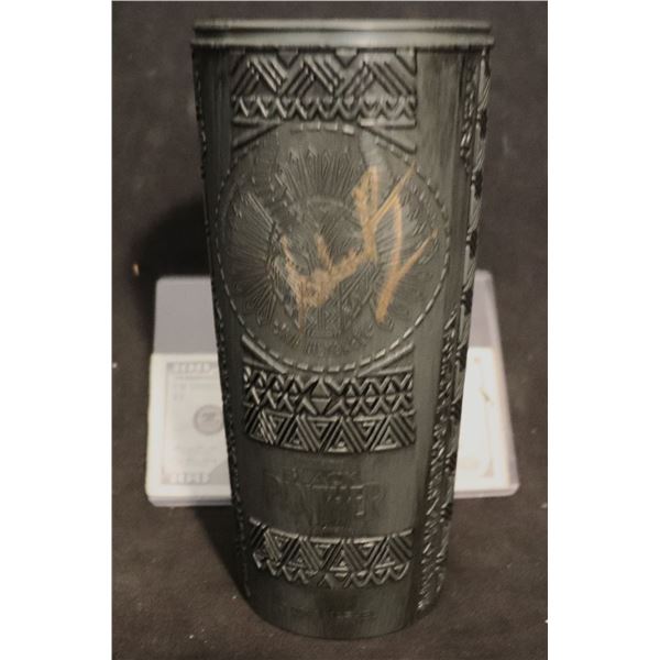 BLACK PANTHER PROMO CUP SIGNED BY CHADWICK BOSEMAN SUPER HERO