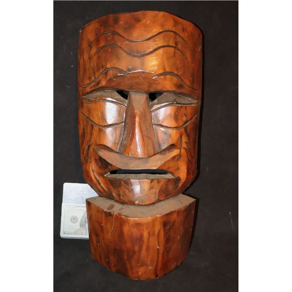 VINTAGE HAND CARVED WOOD AFRICAN TRIBAL MASK