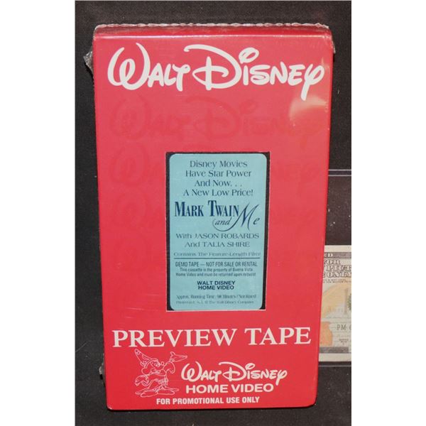 VINTAGE VIDEO TAPE DISNEY WALT "MARK TWAIN AND ME" 1991 STEAL SEALED PREVIEW