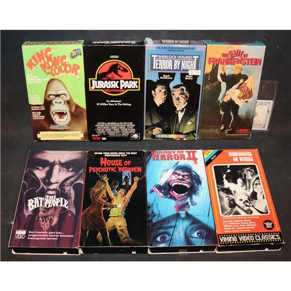 VINTAGE VIDEO TAPE HORROR COLLECTION FRANKENSTEIN KING KONG JURASSIC PARK LOT OF 8