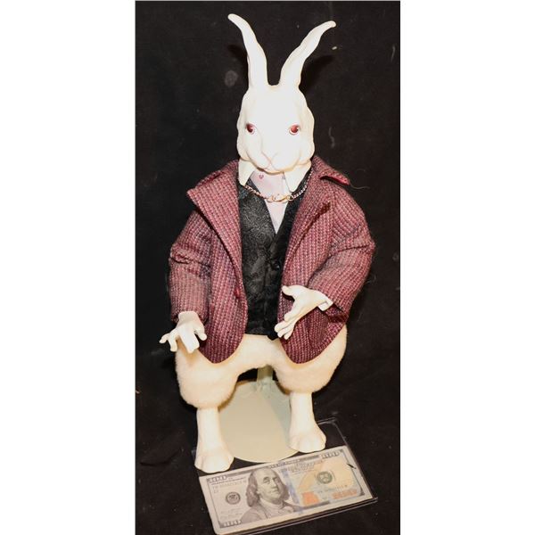 ALICE IN WONDERLAND WHITE RABBIT STATUE FIGURINE