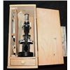 Image 2 : VINTAGE MICROSCOPE KIT SET TOY IN WOOD BOX