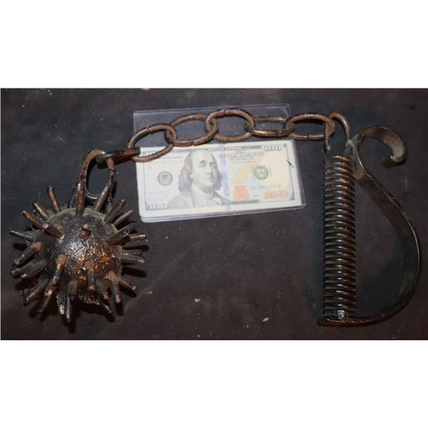 VINTAGE FLAIL MACE METAL WEAPON